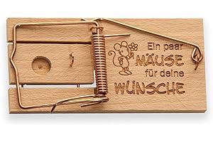 Spruchreif | Originelles Geldgeschenk mit Gravur "Ein paar Mäuse für Deine Wünsche" | Lustige Geschenkidee zum Geburtstag | Mausefalle mit Spruch