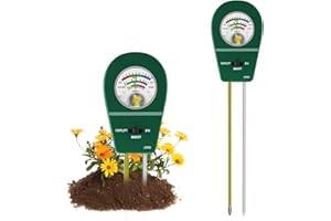 HEEGFF Bodentester, Boden PH-Messer, 3 in 1 Bodenmessgerät Feuchtigkeit, Fruchtbarkei, Boden-Feuchtigkeitsmessgerät, Bodentest Messgerät für Pflanzen Gartenarbeit Rasen Garten Landwirtschaft
