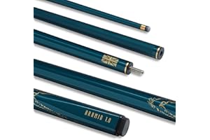 POWERGLIDE Carbon Fibre & Fibreglass 2 Piece 50/50 Joint Snooker Pool or Billiard Cue Stick | Ultra Smooth Metallic Painted High Gloss | 18 or 19 oz | Full Size 57" | 10 mm Tip