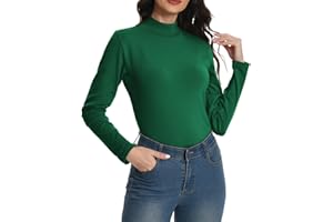 EBANKU Termoaktywne topy dla kobiet z długimi rękawami, ściśle przylegające do ciała, proste t-shirty, streczowe