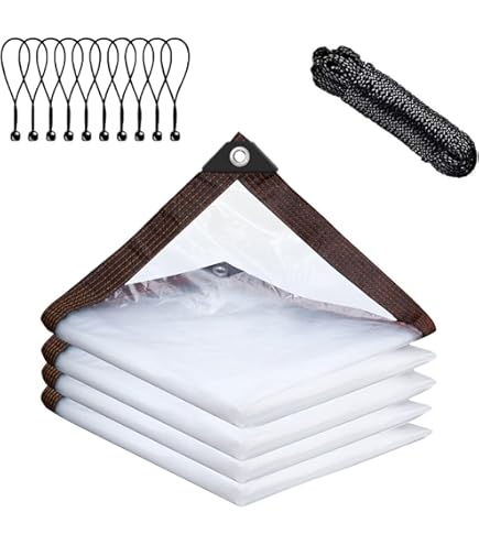 Bâche Imperméable Transparente Avec Matériau Pliable En PVC Indéchirable Pour Jardin, Plantes, Serres, Meubles De Terrasse, Protection Contre Le Vent