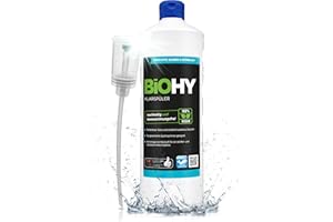 BiOHY Rinse Aid (1l Bottle) + Dispenser | Ecological high concentrate | Suitable for all (commercial) dishwashers, for unbeatable shine on glasses | BIO-logically degradable (Klarspüler)