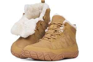 RUYI Winter Barfußschuhe Damen Herren Barfussschuhe Warm Gefüttert Winterschuhe Wasserabweisend Traillaufschuhe Bequem Winterstiefel mit Breite Zehenbox