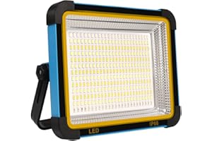 Tayire Foco LED Recargable 100W Bateria Foco de Trabajo con energía solar y Bateria USB Recargable Base Magnética 325LEDs 5 modos de iluminación Ideal para Camping, Pesca, Emergencias, Garaje, Taller