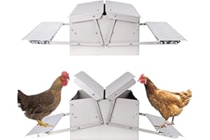 MUALROUS 25 LB automatyczny karmnik dla kur, szczurów, dozownik karmy, automatyczny podajnik karmy dla kur, ochrona przed szczurami, dwustronna płyta do karmienia drobiu