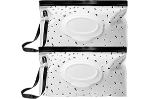 LAEEYIN 2 Stück Feuchttücher Tasche für Babys Feuchttücherbox unterwegs，Wiederverwendbar Wet Wipe Tasche Feuchttücher Behälter für Unterwegs, Zuhause, Büro (Weiß)