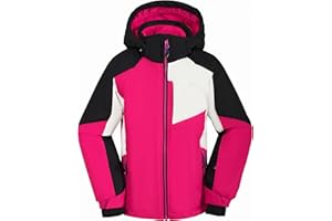 SMONTY Filles Veste de Ski Imperméable Chaud Manteau de Neige à Capuche Enfants Manteau d'Hiver