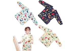 Furforstk tablier peinture enfant tablier cuisine enfant Étanche blouse peinture Avec poches à manches longues