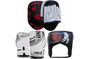 ONEX Boxing Set – Gloves, Head Guard & Focus Pads – Ages 2-5 Years | Toddler Punching Set | Boys & Girls Mini Boxing Training Kit | Safe Soft Padding | MMA, Muay Thai, Kickboxing