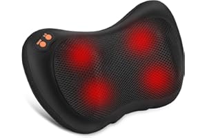 Birshe Cuscino Massaggiante Shiatsu, Massaggiatore per il Cervicale e collo con Calore, 3 Velocità, 4 Massaggio Nodi, Cuscini per Massaggi Elettrici per casa auto regali per le donne uomini