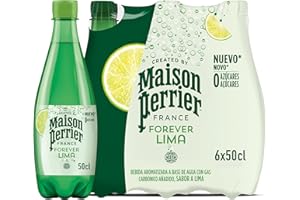MAISON PERRIER Forever Agua mineral natural con Gas con Sabor Lima, 6 x 500 ml