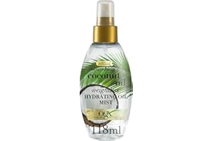 OGX Nourishing Spray Olio Capelli al Cocco, Olio di cocco per capelli da vaporizzare, per maggiore lucentezza, Olio per capelli secchi e danneggiati con formula idratante, 118 ml