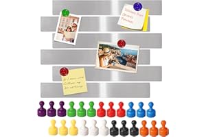 JREHUIG 6 Pièces Tableau magnétique mémo Auto-Adhésif, 24 Pièces Néodyme Aimant Magnet Puissant, Aimants Tableau Magnetique pour Frigo, Tableau D'affichage Autocollant pour Photos, Mémos, de Document (1)