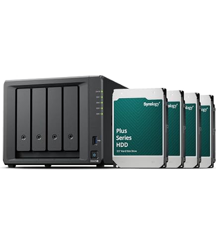 Station NAS Synology DS425+ 4 Baies Avec 4 Disques HAT3300-4T De 4 To – Intel Celeron J4125, 2 Go RAM, 2 Ports GbE - 7