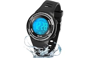 Edillas Montre Enfant Numérique Garçon Fille,Montres Digitale avec LED 7 Couleurs,Étanche 30M,Chrono,Alarme,Montre Sport Cadeau