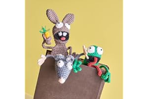 CHARYSIM Lesezeichen häkeln, Lesezeichen personalisiert kinder, 3D Cartoon Tiere - Lustiges Geschenk für Geburtstags, Schüler, Junge, Mädchen, Lehrer, Studenten, Und Buchliebhaber (3 PC)