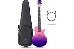 YAXUN MUSICAL Electric Guitar Nova Go Sonic Smart Electric Carbon Fiber Guitarra with 10W Wireless Speaker, Onboard Presets, Charging Cable, Adjusting Wrench, and Gig Bag, Cosmic Purple