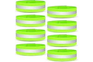 URAQT Bracciale Riflettente, Alta Visibilità Fasce Riflettenti, Bracciali Sportivi Riflettenti Regolabile con Forte Viscosità, per Ciclismo, Corsa, Adulti e Bambini Caviglia, Polso