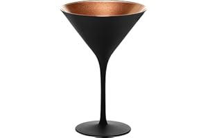 Stölzle Lausitz Copas de cóctel Elements de 240 ml, juego de 6 vasos de Martini, color negro y bronce I Vasos de cóctel aptos para lavavajillas y irrompibles