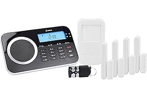 OLYMPIA Protect 9761 GSM Haus Alarm Alarmanlagen-Set mit 4 Tür-/Fensterkontakten 1 Bewegungselder und Fernbedienung, Schwarz