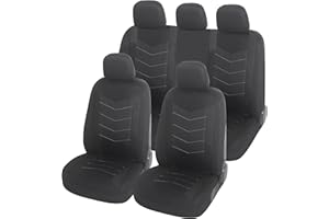 Upgrade4cars Fundas Asientos Coche Universales Negro | Funda de Asiento Universal para Delantero y Trasero