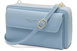 HNOOM Borsa a Tracolla per Cellulare Portafoglio Donna Cerniera Borsa Piccola Tracolla Donna Borse a Spalla Grande Capacità Porta Monete Portafoglio con Tracolla Borsa Porta Cellulare