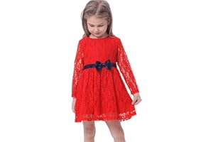 BONNY BILLY Robe Fille Dentelle Cérémonie Mariage Princesse Été Hiver avec Ceinture