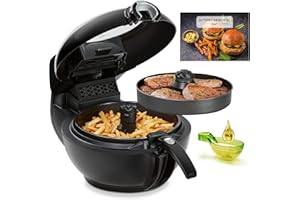 Tefal YV9708 ActiFry Genius Freidora sin Aceite, Tecnología Dual Motion, 9 Programas, Apta para el Lavavajillas, Hasta 1,7 kg de Frituras, dos Zonas Cocción, Cocina Sana, Capacidad XL