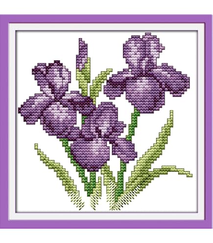 YEESAM ART Kreuzstich-Set „Kindheit Liebe“ – 14 CT Segeltuch 59x45 Cm, Inkl. Garn & Nadeln – DIY Stickerei