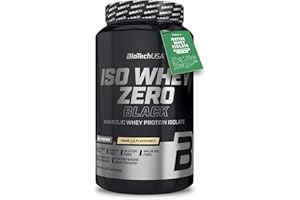 BioTechUSA Iso Whey Zero Black | Protéine de première qualité avec créatine, zinc, vitamine B3 et acides aminés | 90% de protéines | Sans sucre, sans lactose, sans gluten, 908 g, Vanille