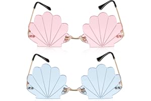 Toddmomy 2 Stücke Mode Muschelförmige Sonnenbrille Randlose Wellensonnenbrille Muschel Sonnenbrille Für Kinder Erwachsene Partybrillen