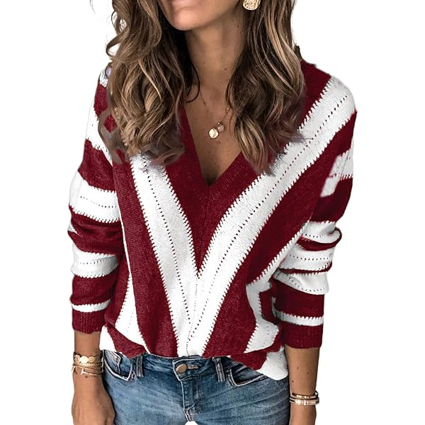 Pull Femme À Rayure Bicolore Col Rond Court Manches Longues - INSFITY - Vert Blanc Vert blanc - Prêt-à-Porter