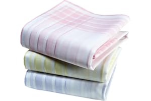 ‎VIVIENNE ET MERLIN Taschentücher aus Stoff, Damen, Premium, 100 % gekämmte Baumwolle, 35 cm x 35 cm, 3 Stück, Modell P02