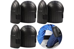 BEOIUCZZY 3 Paar Knieschützer für Haus und Garten, Leichtes Wasserdichtes Kniepolster aus EVA-Schaumstoff mit Anpassbaren Riemen für Gartenarbeit, Hausreinigung, Bauarbeiten, Schwarz