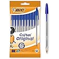 BIC Penne a Sfera, Blu Colore, Cristal Original, Ottimi per la Scuola, Punta Media (1.00 mm), Pacco da 10 penne, per Scrivere