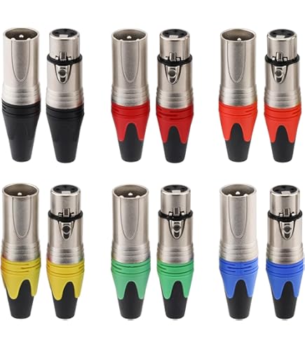 Connettori XLR Maschio Argento | Confezione Da 10 Pezzi | Alta Trasmissione Segnale | Diametro 6mm | Nero - Foto 10