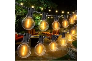 litogo Catena Luminosa Esterno, 35.5M Luci da Esterno Giardino, 50+2 G40 LED Plastica Lampadine 2700K, Impermeabile Luci da Giardino Stringa Lampadina per Esterni Decorative Festa Matrimonio Gazebo