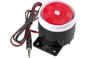 KERUI Mini Sirena de Alarma CC 12V, 120dB Cuerno de Alarma con Cable para Sistema de Alarma de Casa gsm