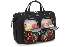 POMELO BEST Borsa a Tracolla per Pannolini Grande Capacità in Oxford Impermeabile, Borsa Fasciatoio per Neonato per Bambine e Ragazzi, con 2 Ganci per Passeggino e 1 Fasciatoio