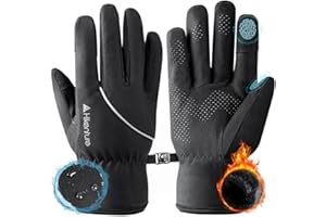 HIKENTURE Rękawice zimowe, wodoodporne, rękawiczki rowerowe dla mężczyzn i kobiet, z polarnym polarem, ciepłe, wiatroszczelne, do obsługi ekranów dotykowych, rękawiczki rowerowe, antypoślizgowe