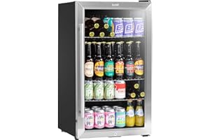 Dellonda Baridi 85L Under Counter Drinks, Beer & Wine Fridge with Light, Stainless Steel - DH31