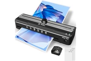 RAYCIAL Plastificatrice A4, con 50 Sacchetti di Laminazione, Riscaldamento Veloce,5 in 1 plastificatrice a freddo e termica con taglierina per carta incorporata e arrotondatore per casa e ufficio Scuola