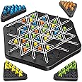 Geometric Chess Game Set,Chain Triangle Chess Game,Triggle Rubber Elastic Band Board Game,Triangle Chess Interactive Game For Toddlers,Kids,Adults, Family, Party,2 To 4 Players(L: 30 * 34.5cm)