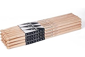 Vaisoeny Baquetas, 5A Baquetas bateria para adultos, 12 pares de baquetas clásicas de madera de roble para niños, accesorios de percusión profesionales para instrumentos musicales