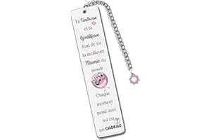 HZBLAZ Mamie Marque-Pages Fête Des Mères Cadeaux Fleur Meilleure Grand-mère Petits-enfants Amour Pour Toujours Noël D'Anniversaire Merci Retraite Apprécier Souvenirs Action de Grâce Femmes Livre Accessoire