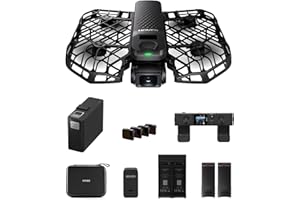 HOVERAir X1 Pro Dron con Camara, 192g Cámara Deportiva 4K Plegable con 15 Modos Automáticos, Seguimiento 42 km/h, Vuelo OmniTerrain, Detección de Colisiones, Autónomo para Deportes (Combo para Esquí)