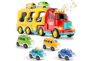 CI VETCH Toy Cars Bunt Auto-Spielzeug für 3 4 5 Jahre alte Kleinkinder Jungen, 5 in 1 Carrier Truck Auto Junge Kleinkinder Spielzeug, Urlaub Geburtstag früh pädagogische Geschenke für Mädchen Alter 3-5