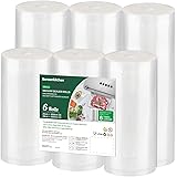 Bonsenkitchen Sacchetti Sottovuoto per Alimenti, 3 Rotoli 28x600cm+ 3 Rotoli 20x600cm, per Conservazione Alimenti e Cottura S