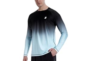 Roadbox Men's UPF 50+ Swim Rash Guard Vest, Long Sleeve UV Sun Protection Shirts, Quick Dry Diving Surfing Watersports Tops
