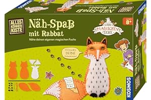 Kosmos 604677 Die Schule der magischen Tiere Nähspaß mit Rabbat, AllesKönnerKiste Nährset für Kinder,Bastelset ab 8 Jahren Nähen für Kinder mit Fuchs Rabatt aus den Schule der magischen Tiere Büchern